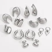 1 Pair IG Style Minimalist C Shape U Shape Geometric 304 Stainless Steel Drop Earrings Earrings Ear Studs