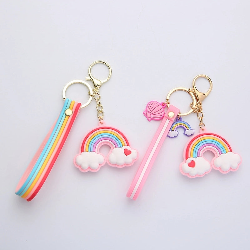Love Rainbow Keychain Internet-famous Girl's Heart Rainbow Car Key Chain Couple Creative Bag Pendant