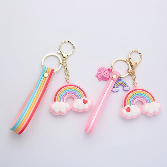 Love Rainbow Keychain Internet-famous Girl's Heart Rainbow Car Key Chain Couple Creative Bag Pendant