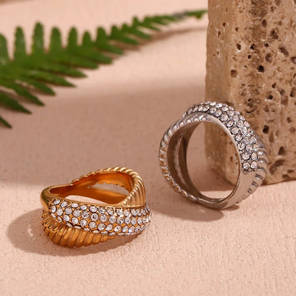 Expressive Fashion Circle Geometric Stainless Steel 18K Gold Plated Rings