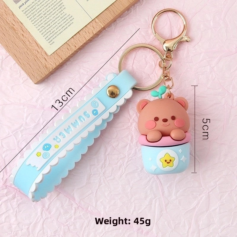 Cute Cartoon Plastic Unisex Bag Pendant Keychain