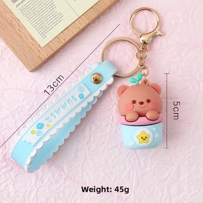 Cute Cartoon Plastic Unisex Bag Pendant Keychain