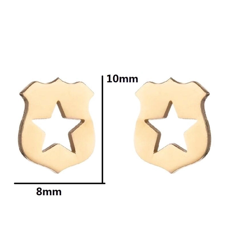 1 Pair Halloween Fashion Smile Face Star Skull Plating Hollow Out Stainless Steel Ear Studs