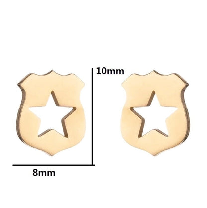 1 Pair Halloween Fashion Smile Face Star Skull Plating Hollow Out Stainless Steel Ear Studs