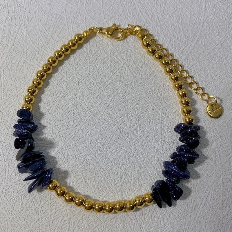 Ethnic Style Color Block 304 Stainless Steel Natural Stone Bracelets In Bulk