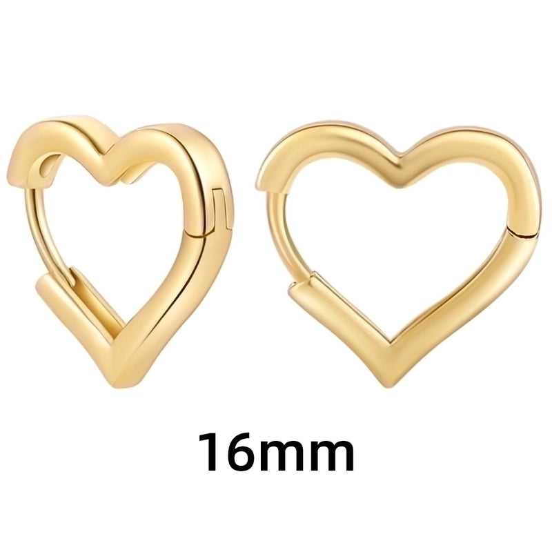 1 Pair Minimalist Heart Shape Plating Copper Earrings