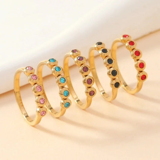 Elegant Geometric Titanium Steel Rings