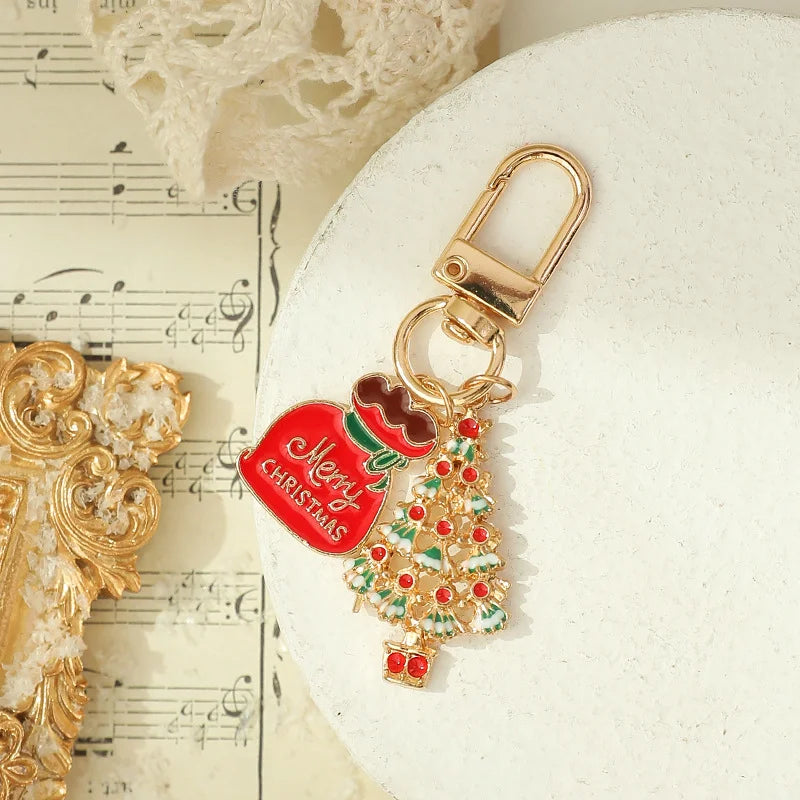 Christmas Gift Keychain Pendant Practical Car Key Christmas Tree Ornament Phone Chain