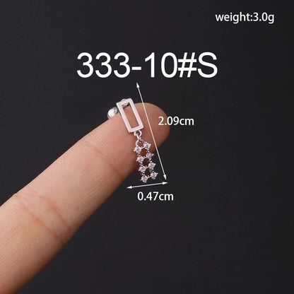 Ear Cartilage Rings & Studs Fashion Geometric Copper Plating Artificial Gemstones