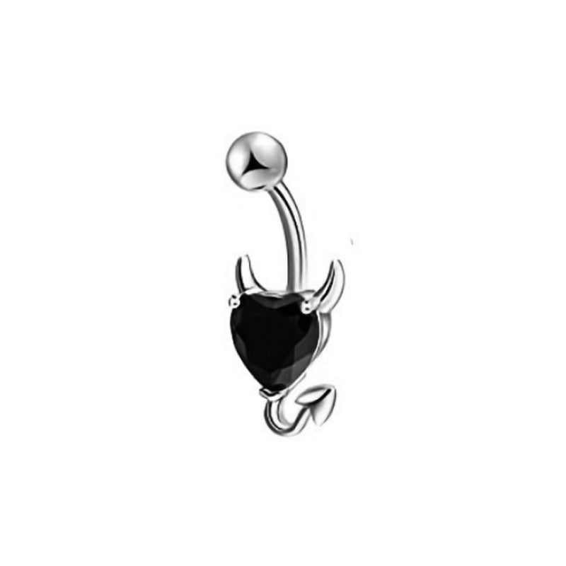 1 Piece Belly Rings Minimalist Classic Style Solid Color 304 Stainless Steel Inlay Zircon Belly Rings