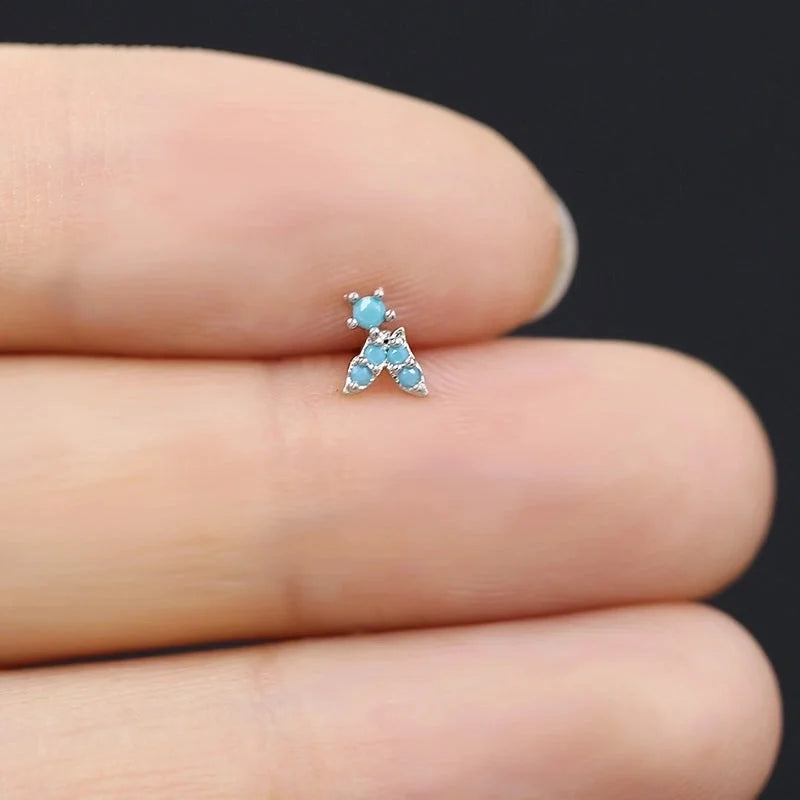 1 Piece Casual Classic Style Heart Shape Butterfly Bow Knot 316 Stainless Steel Copper Resin Rhinestones Glass White Gold Plated Stainless Steel Earrings