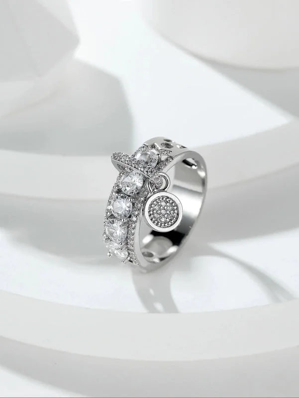 Fashion Geometric Copper Inlay Zircon Rings 1 Piece