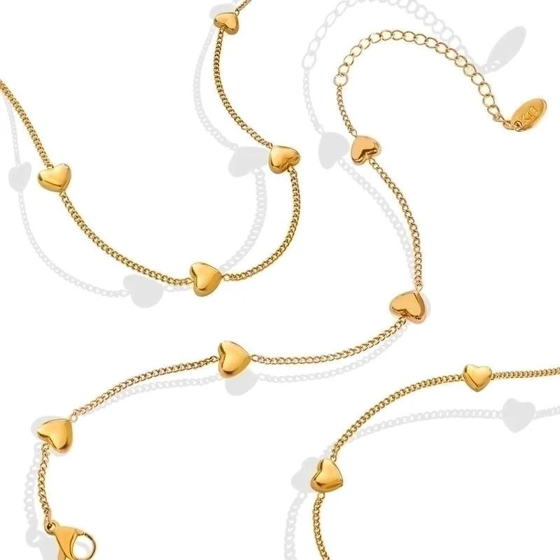 Titanium Steel 18K Gold Plated Sweet Minimalist Number Daisy Bracelets Necklace