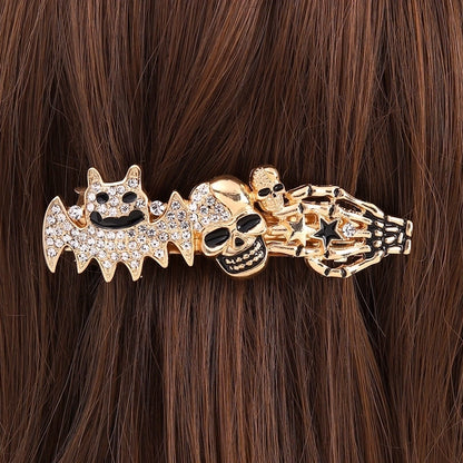 Halloween Exaggerated Women's Pumpkin Alloy Inlay Zircon Hair Clip