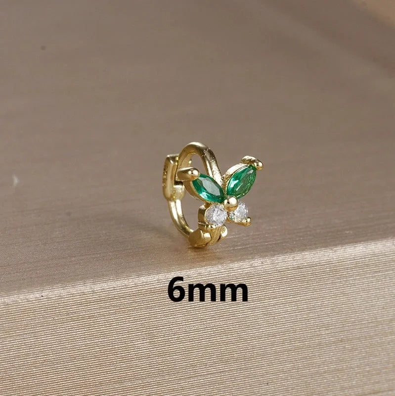 1 Piece Minimalist Color Block Butterfly Plating Copper Huggie Earrings