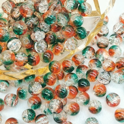 50 PCS/Package Diameter 10mm Diameter 8mm Glass Crackle Glass Beads Round Jewelry Accessories