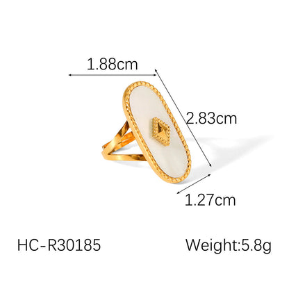 IG Style Open Ring Stripe Round Circle Geometric Stainless Steel Electroplating Rings