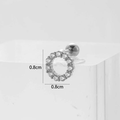 Ear Cartilage Rings & Studs Flower 316L Stainless Steel Copper Inlaid Zircon