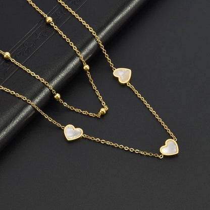 Titanium Steel 18K Gold Plated Elegant Minimalist Inlay Star Heart Shape Acrylic Earrings Anklet Necklace