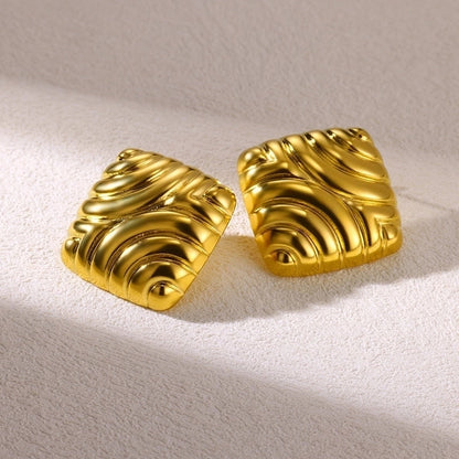 1 Pair Elegant Vintage Style Heart Shape Bow Knot 304 Stainless Steel 18K Gold Plated Ear Studs