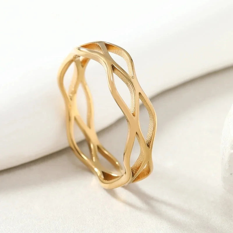 Minimalist Geometric 201 Stainless Steel Plating Rings