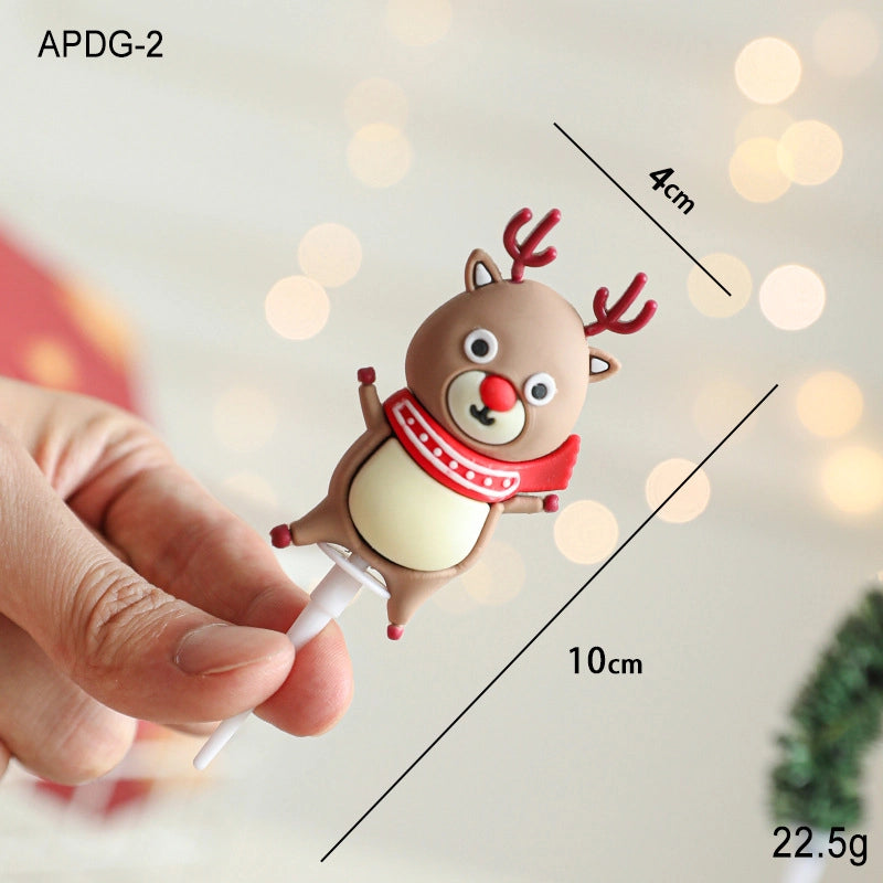 Christmas Casual Cute Minimalist Christmas Tree Santa Claus Snowman Plastic Indoor Banquet Party Cake Decorating Supplies Cake Decorating Supplies