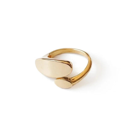 Basic Modern Style Classic Style Water Droplets 18K Gold Plated Metal Adjustable Ring Open Rings