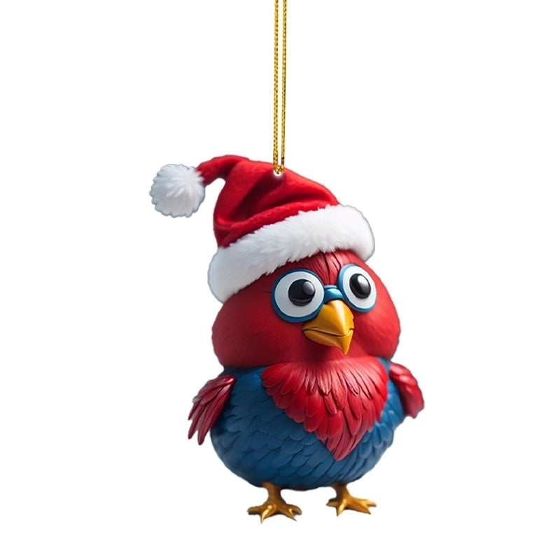 Christmas Creative Animal Chicken Rooster Series Pendant Christmas Tree Pendant Acrylic Hang Decorations
