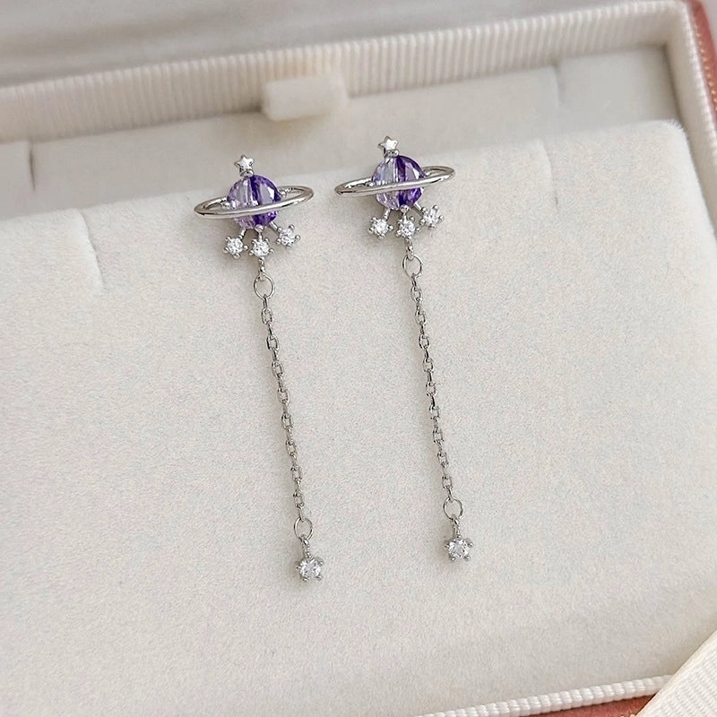 1 Pair Elegant Lady Streetwear Water Droplets Heart Shape Flower Hollow Out Inlay Steel Imitation Pearl Zircon Drop Earrings