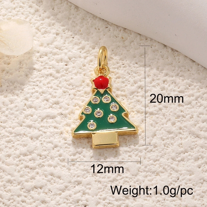 1 Piece 12*17mm 15 * 20mm 18 * 22mm Copper Christmas Tree Flower Snowflake Jewelry Accessories Pendant