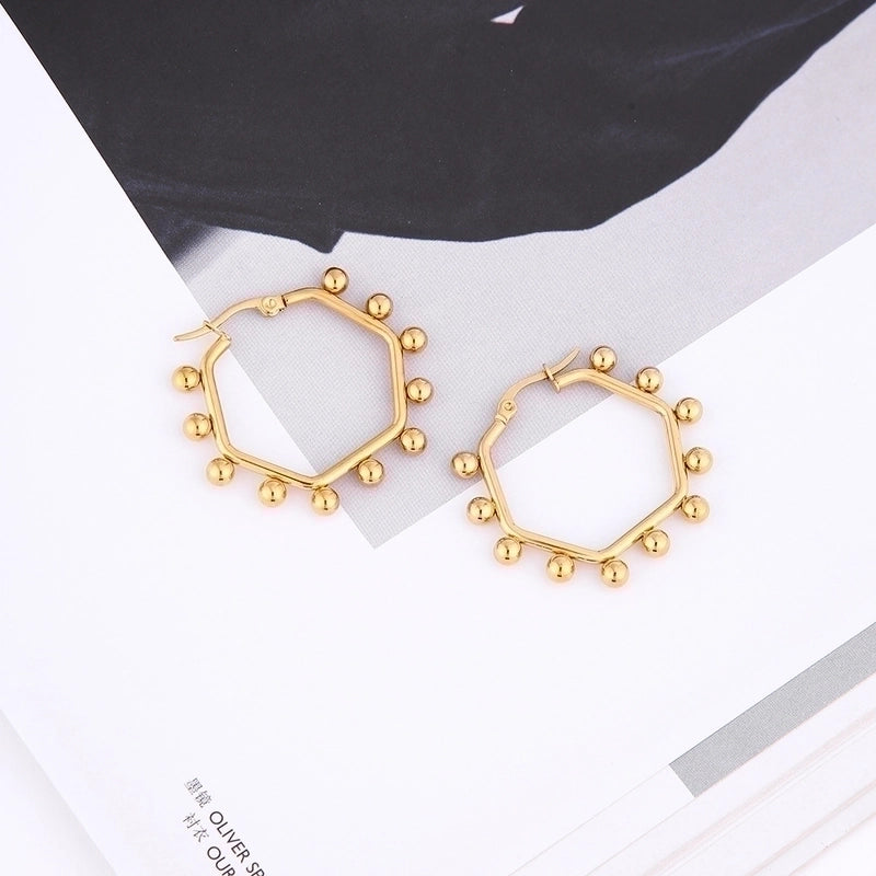 1 Pair INS Style Round Square Plating 201 Stainless Steel 18K Gold Plated Stainless Steel Earrings