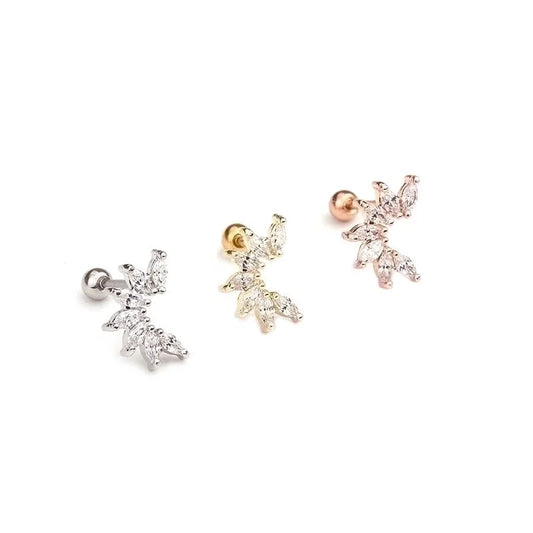 Ear Cartilage Rings & Studs Star 316L Stainless Steel Copper Zircon