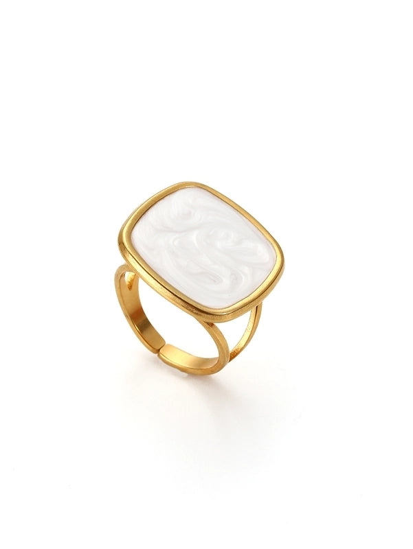 Elegant Minimalist Geometric 304 Stainless Steel Enamel Stainless Steel Rings