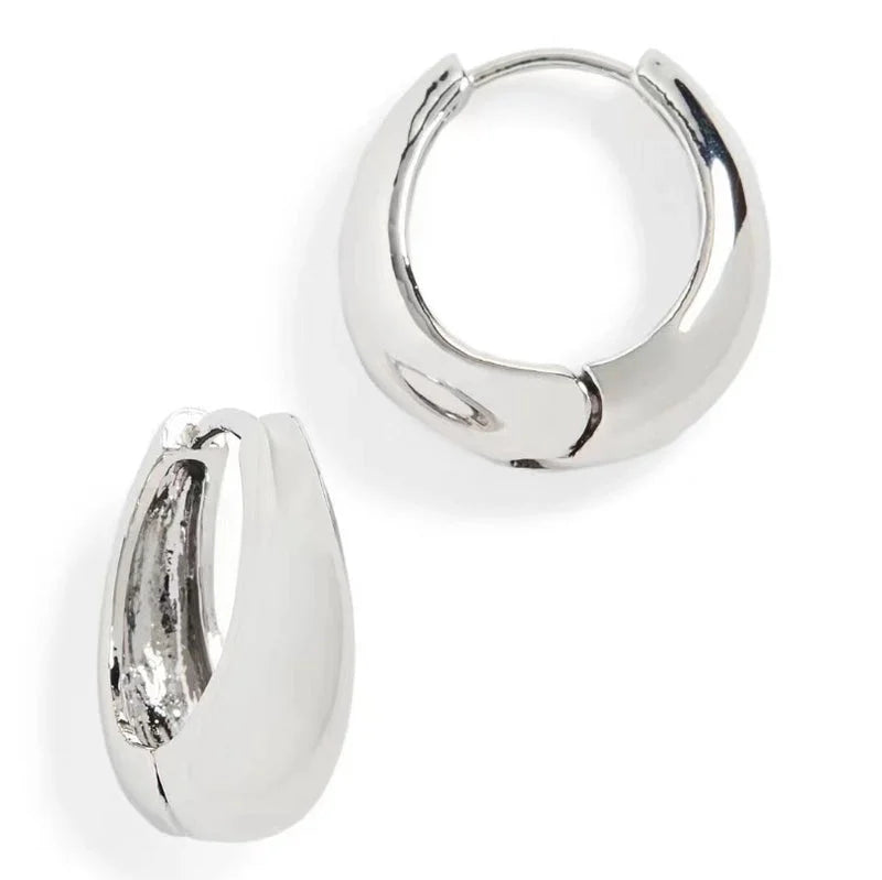 1 Pair Minimalist Round Plating Copper Hoop Earrings