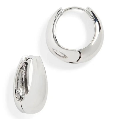 1 Pair Minimalist Round Plating Copper Hoop Earrings