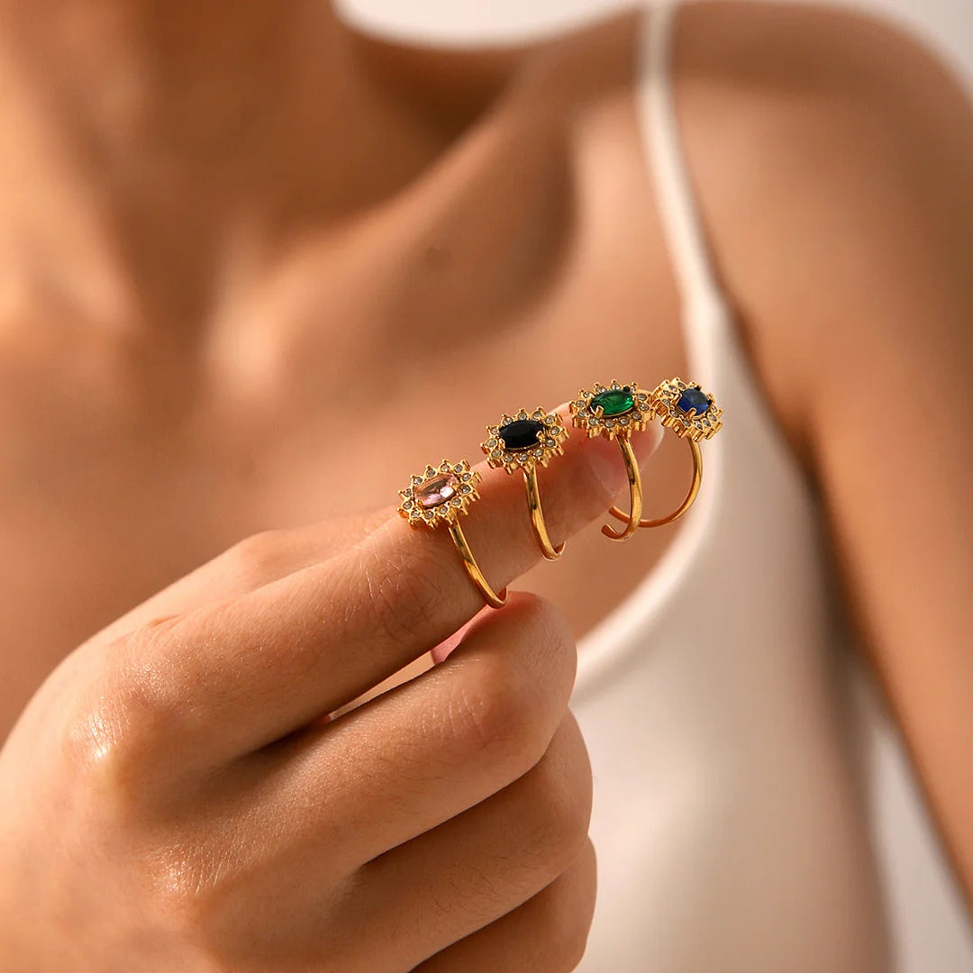 IG Style Open Ring Circle Geometric Stainless Steel Electroplating Rings