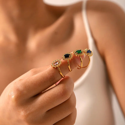 IG Style Open Ring Circle Geometric Stainless Steel Electroplating Rings