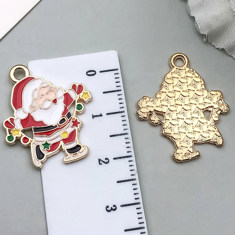 1 Piece 20 PCS/Package 16x23mm 17x22mm Alloy Christmas Tree Santa Claus Gingerbread Pendant Jewelry Accessories