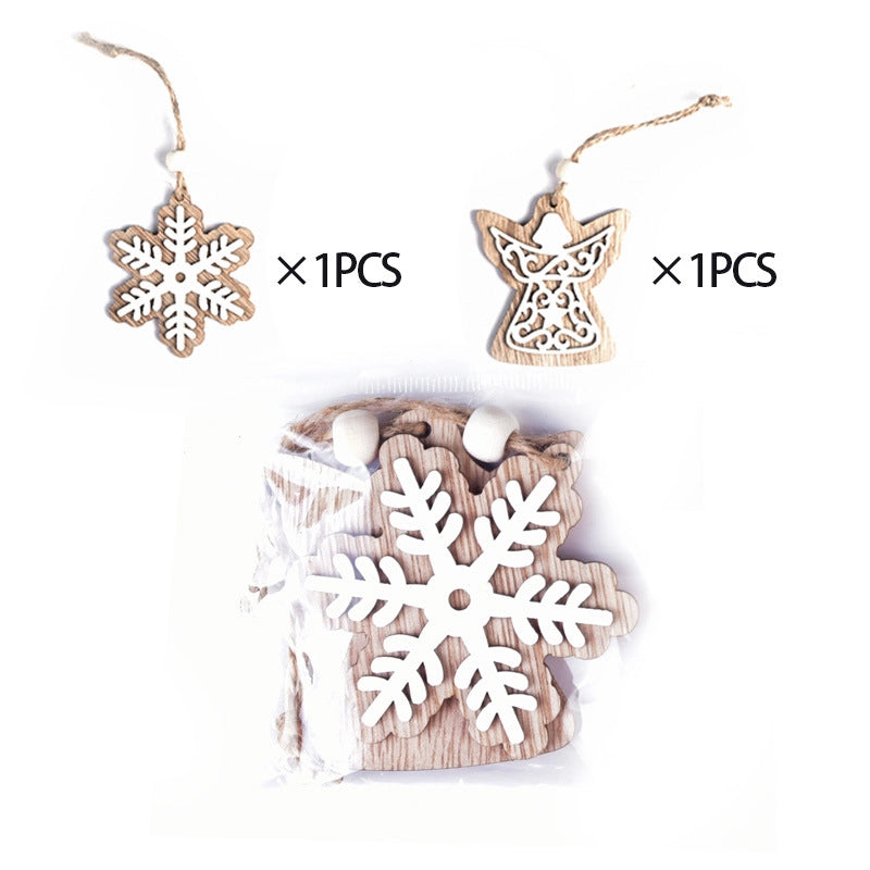 Christmas Sweet IG Style Bell Snowflake Elk Wood Festival Street Hanging Ornaments