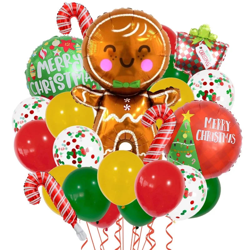 Christmas Minimalist Classic Style Color Block Aluminum Film Christmas Festival Balloons