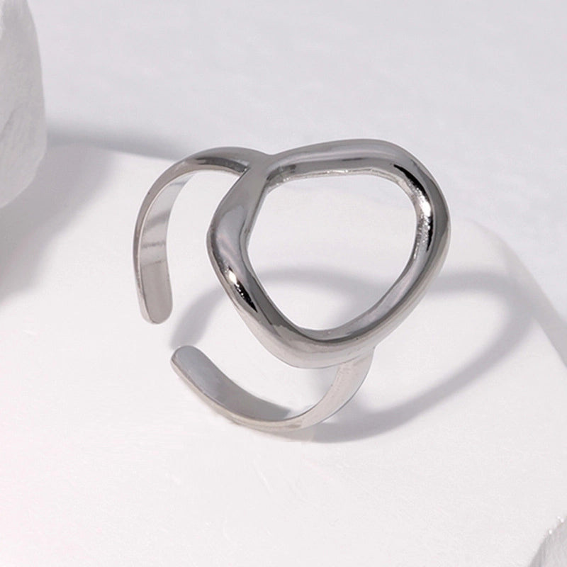 Minimalist Geometric Stainless Steel Irregular Open Ring 1 Piece