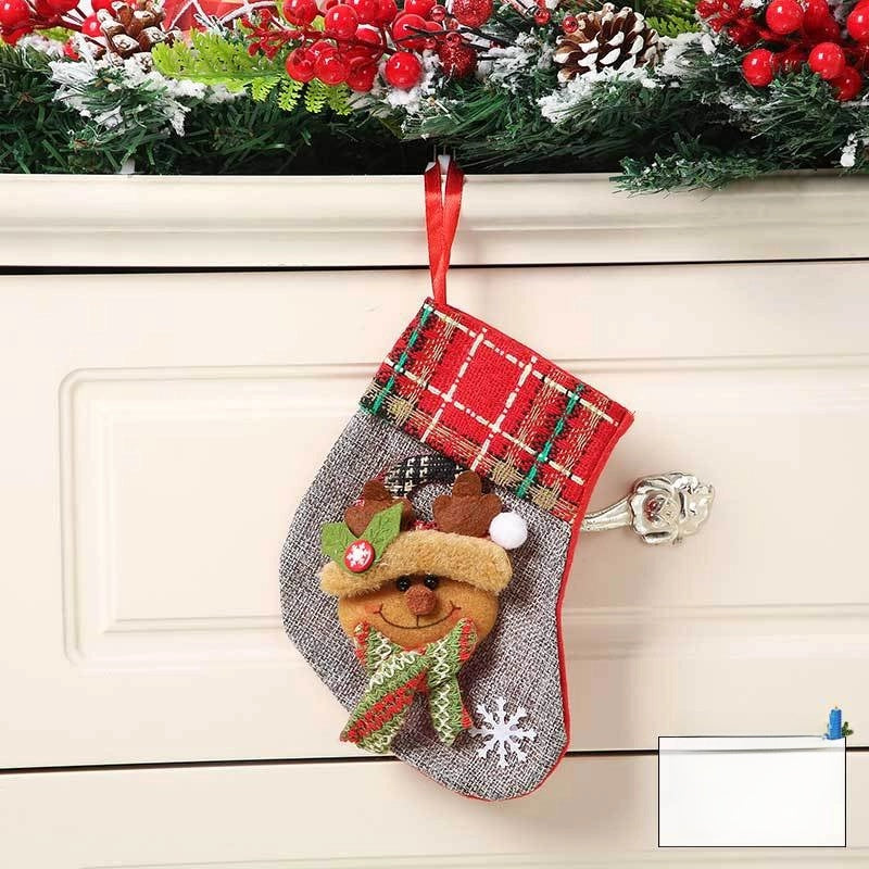 Christmas Decorations Santa Socks Claus Gift Bag Party Layout Snowman Elk Children Gift Socks Pendant