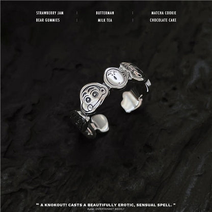 Minimalist Flower Rectangle Brass Plating White Gold Plated Open Rings