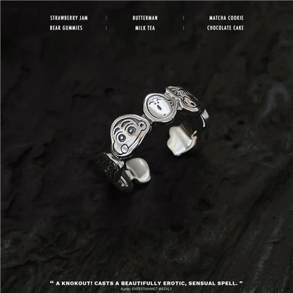 Minimalist Flower Rectangle Brass Plating White Gold Plated Open Rings