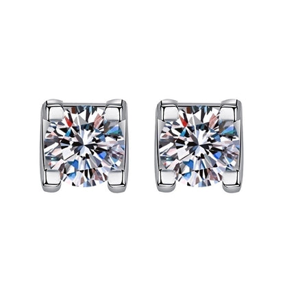 1 Pair Sweet Minimalist Round Heart Shape Bow Knot Plating Inlay Copper Zircon Silver Plated Drop Earrings