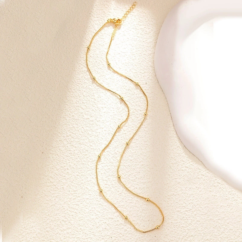 Sweet Water Droplets Heart Shape Gold Plated Artificial Crystal Copper Necklace