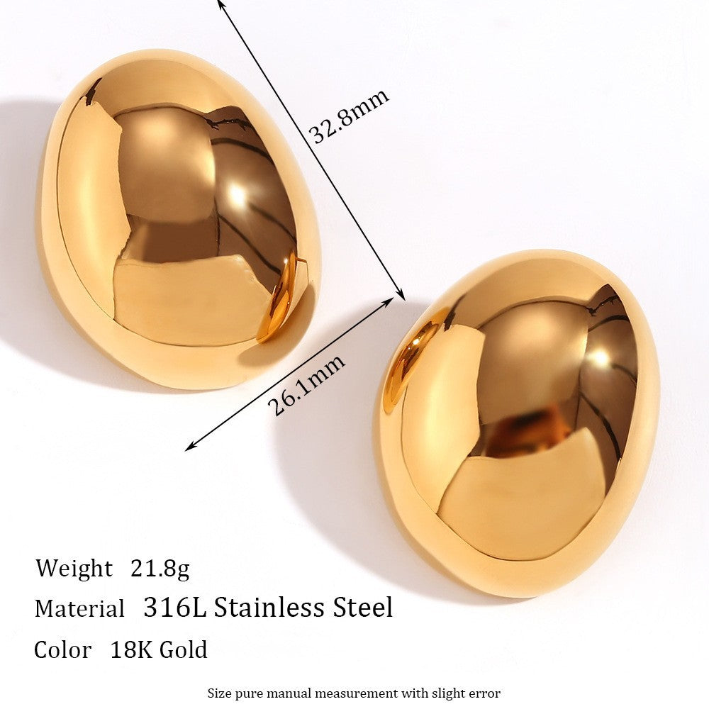 Minimalist Chamfered Cube Geometric Stainless Steel 18K Gold Plated Stud Earrings