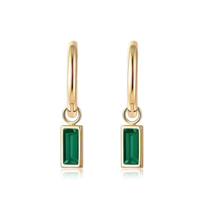 Minimalist Geometric Gold Plated 304 Stainless Steel Titanium Steel Glass 18K Gold Plated Earrings