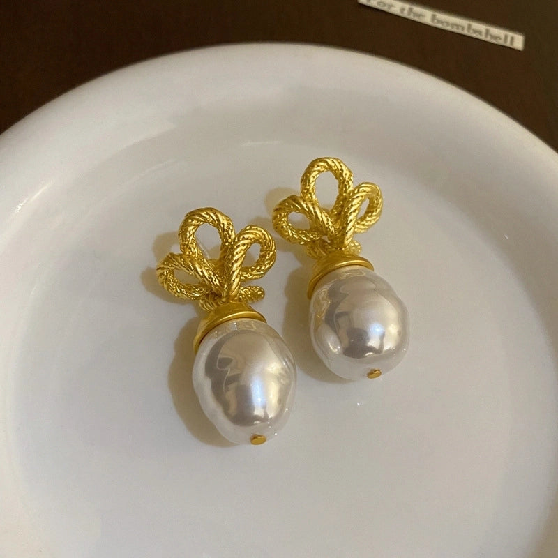 1 Pair Glam Geometric Plating Inlay Copper Artificial Pearls Rhinestones Drop Earrings