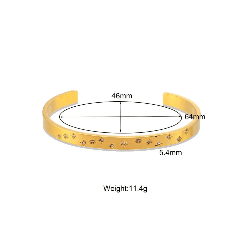 Fashion Circle Stainless Steel 18K Gold Plated Bangles